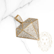 Pendentif - Or 10K deux tons jaune & blanc diamant pavé de cz - PEG591
