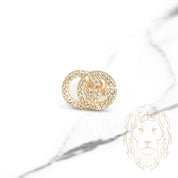 Screw Stud (1) - 10K Gold "GG" diamond pavé lab 0.20CT - BOGL047