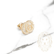 Screw Stud (1) - 10K Gold "GG" paved with natural diamonds 0.20CT - BOGD014