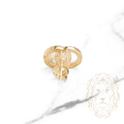 Screw Stud (1) - 10K Gold "GG" paved with natural diamonds 0.20CT - BOGD014