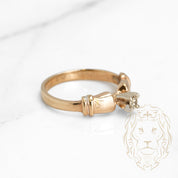 Bague de fiançailles - Or 14K jaune solitaire diamant naturel coupe rond brillant 0.10CT - RIGD248