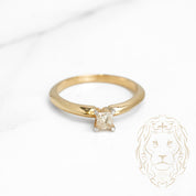 Engagement ring - 14K gold solitaire natural princess cut diamond 0.25CT - RIGD249