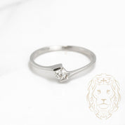 Engagement ring - Platinum solitaire round brilliant cut natural diamond 0.15CT tension set - RIGD258