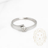 Bague de fiançailles - Platine solitaire diamant naturel coupe rond brillant 0.15CT serti tension - RIGD258