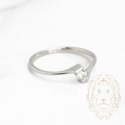 Engagement ring - Platinum solitaire round brilliant cut natural diamond 0.15CT tension set - RIGD258