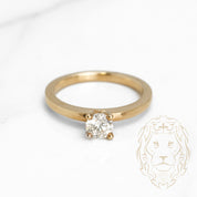 Bague de fiançailles - Or 10K jaune solitaire diamant naturel coupe rond brillant 0.40CT - RIGD262