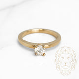 Bague de fiançailles - Or 10K jaune solitaire diamant naturel coupe rond brillant 0.40CT - RIGD262