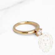 Bague de fiançailles - Or 10K jaune solitaire diamant naturel coupe rond brillant 0.40CT - RIGD262