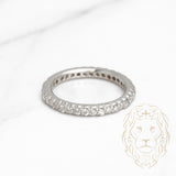 Bague - Or 14K blanc éternité diamants naturels coupe rond brillant 0.80CT - RIGD266
