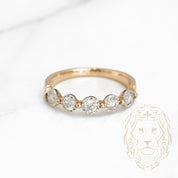 Ring - 10K gold two-tone yellow & white semi-eternity illusion natural diamonds round brilliant cut 0.25CT - RIGD268