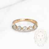 Bague - Or 10K deux tons jaune & blanc semi-éternité illusion diamants naturels coupe rond brillant 0.25CT - RIGD268
