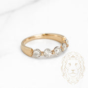 Ring - 10K gold two-tone yellow & white semi-eternity illusion natural diamonds round brilliant cut 0.25CT - RIGD268