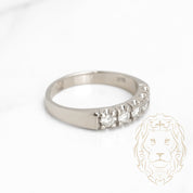 Ring - 14K white gold semi eternity natural round brilliant cut diamonds 0.20CT - RIGD270