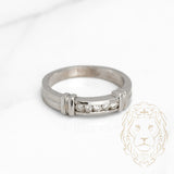 Bague - Or 14K blanc diamants naturels coupe rond brillant 0.10CT sertis en canal - RIGD271