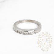 Ring - 14K white gold semi eternity cut 0.10CT round brilliant diamonds channel set - RIGD272