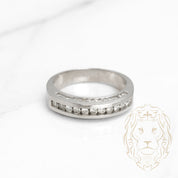 Ring - 14K white gold semi eternity cut 0.60CT round brilliant diamonds channel set - RIGD273