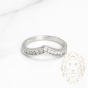 Ring - 10K gold wishbone natural diamonds 0.15CT channel set - RIGD276