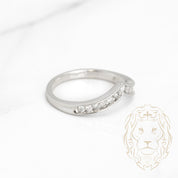 Ring - 10K gold wishbone natural diamonds 0.15CT channel set - RIGD276