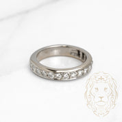 Ring - 18K white gold semi eternity natural round brilliant cut diamonds 0.50CT - RIGD277