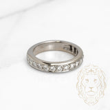 Bague - Or 18K blanc semi-éternité diamants naturels coupe rond brillant 0.50CT - RIGD277