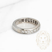 Ring - 18K white gold semi eternity natural round brilliant cut diamonds 0.50CT - RIGD277