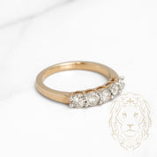 Bague - Or 10K deux tons jaune & blanc semi-éternité illusion diamants naturels coupe rond brillant 0.20CT - RIGD278