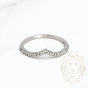 Bague - Or 10K blanc wishbone pavé de diamants naturels 0.12CT - RIGD279