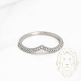 Bague - Or 10K blanc wishbone pavé de diamants naturels 0.12CT - RIGD279