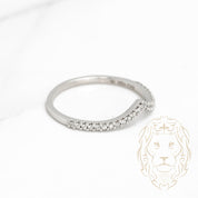 Bague - Or 10K blanc wishbone pavé de diamants naturels 0.12CT - RIGD279