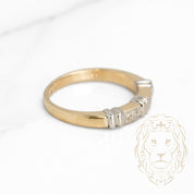 Bague - Or 14K deux tons jaune & blanc sertie de diamants naturels 0.10CT - RIGD281