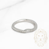 Bague - Or 14K blanc nesting sertie de diamants naturels 0.10CT - RIGD282