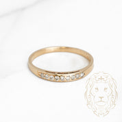 Bague - Or 14K jaune semi-éternité diamants naturels coupe rond brillant 0.10CT - RIGD283