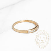 Bague - Or 14K jaune semi-éternité diamants naturels coupe rond brillant 0.10CT - RIGD283