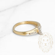 Engagement ring - 10K two-tone yellow & white gold marquise cut natural diamond with 0.10CT pave setting - RIGD284