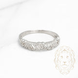 Bague - Or 10K blanc coeurs sertis de diamants naturels 0.10CT - RIGD286