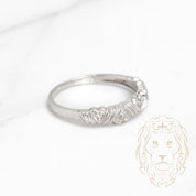 Bague - Or 10K blanc coeurs sertis de diamants naturels 0.10CT - RIGD286