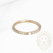 Ring - 10K yellow gold semi eternity cut natural round brilliant & baguette cut diamonds 0.10CT - RIGD291