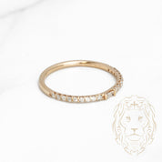 Ring - 10K yellow gold semi eternity cut natural round brilliant & baguette cut diamonds 0.10CT - RIGD291