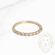 Ring - 10K yellow gold semi eternity cut natural brilliant round diamonds 0.10CT - RIGD292