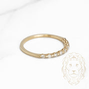 Ring - 10K yellow gold semi eternity cut natural brilliant round diamonds 0.10CT - RIGD292