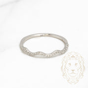 Ring - 10K gold semi wavy cut round brilliant natural diamonds 0.10CT - RIGD293