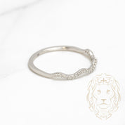 Ring - 10K gold semi wavy cut round brilliant natural diamonds 0.10CT - RIGD293