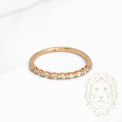 Ring - 10K Gold semi-sparkling round natural diamonds 0.10CT - RIGD294