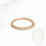 Bague - Or 10K rose semi-éternité diamants naturels coupe rond brillant 0.10CT - RIGD294