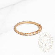 Ring - 10K Gold semi-sparkling round natural diamonds 0.10CT - RIGD294