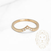 Bague - Or 10K jaune wishbone pavé de diamants naturels 0.10CT - RIGD295