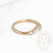 Bague - Or 10K jaune wishbone pavé de diamants naturels 0.10CT - RIGD295