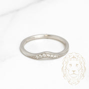 Bague - Or 10K blanc wishbone microbillé & pavé de diamants naturels 0.10CT - RIGD298