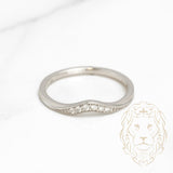 Bague - Or 10K blanc wishbone microbillé & pavé de diamants naturels 0.10CT - RIGD298