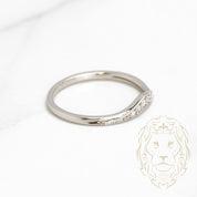 Bague - Or 10K blanc wishbone microbillé & pavé de diamants naturels 0.10CT - RIGD298